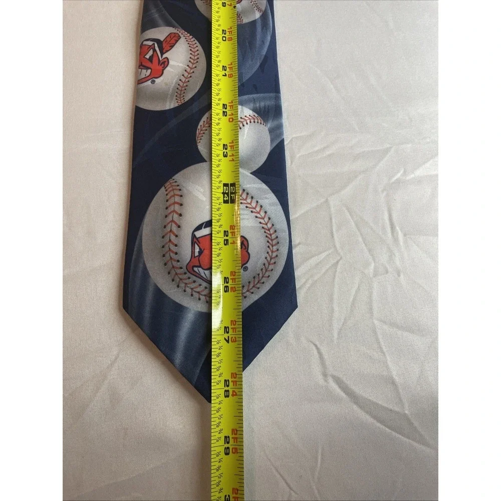 Ralph Marlin Cleveland Indians Necktie Mens OS Blue Baseball MLB Vintage 1994